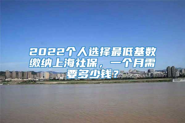 2022个人选择最低基数缴纳上海社保，一个月需要多少钱？