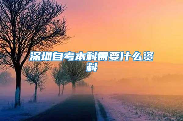 深圳自考本科需要什么资料