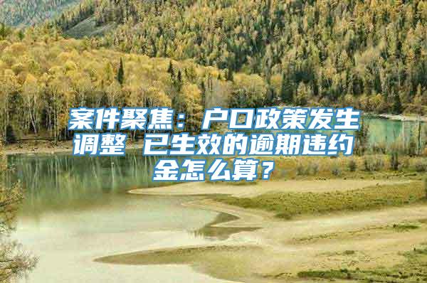 案件聚焦：户口政策发生调整 已生效的逾期违约金怎么算？