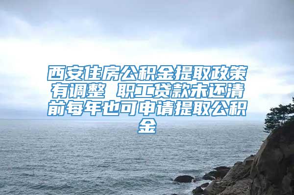 西安住房公积金提取政策有调整 职工贷款未还清前每年也可申请提取公积金