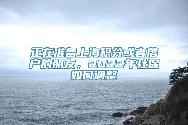 正在准备上海积分或者落户的朋友，2022年社保如何调整