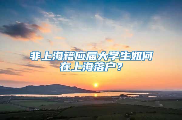 非上海籍应届大学生如何在上海落户？