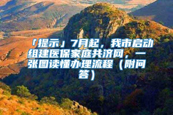 「提示」7月起，我市启动组建医保家庭共济网，一张图读懂办理流程（附问答）