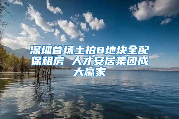 深圳首场土拍8地块全配保租房 人才安居集团成大赢家