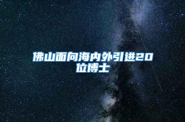 佛山面向海内外引进20位博士