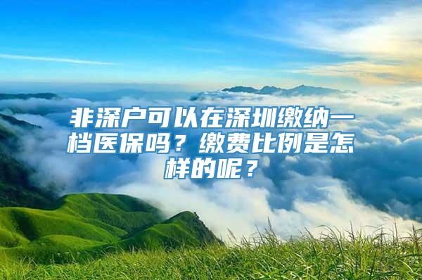 非深户可以在深圳缴纳一档医保吗？缴费比例是怎样的呢？