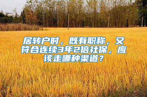 居转户时，既有职称，又符合连续3年2倍社保，应该走哪种渠道？