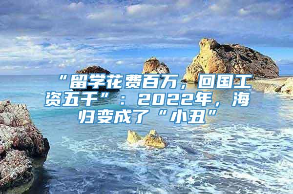 “留学花费百万，回国工资五千”：2022年，海归变成了“小丑”