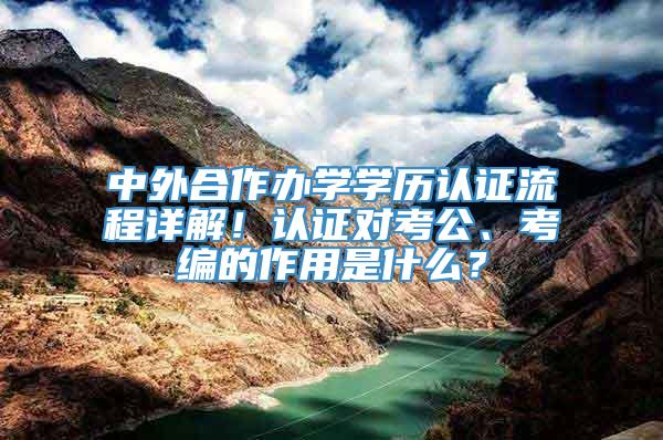 中外合作办学学历认证流程详解！认证对考公、考编的作用是什么？