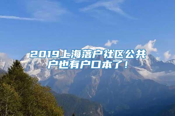 2019上海落户社区公共户也有户口本了！