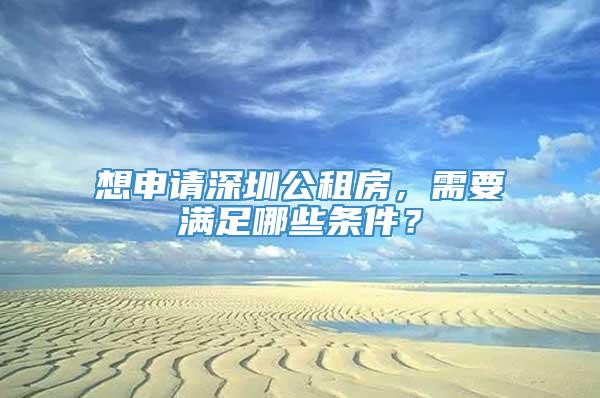 想申请深圳公租房，需要满足哪些条件？