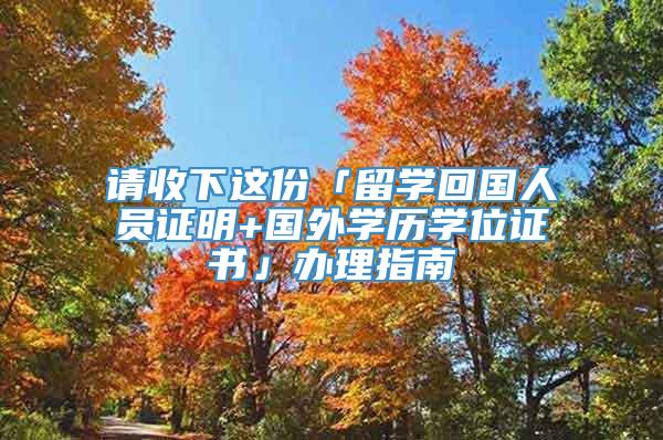 请收下这份「留学回国人员证明+国外学历学位证书」办理指南