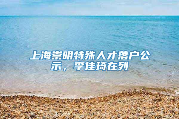 上海崇明特殊人才落户公示，李佳琦在列