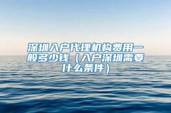 深圳入户代理机构费用一般多少钱（入户深圳需要什么条件）