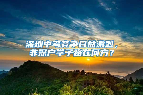 深圳中考竞争日益激烈，非深户学子路在何方？