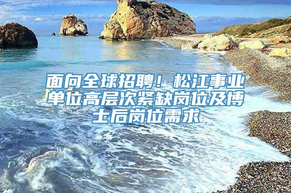 面向全球招聘！松江事业单位高层次紧缺岗位及博士后岗位需求→