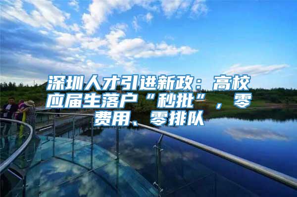 深圳人才引进新政：高校应届生落户“秒批”，零费用、零排队