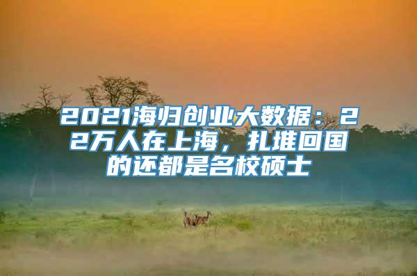 2021海归创业大数据：22万人在上海，扎堆回国的还都是名校硕士