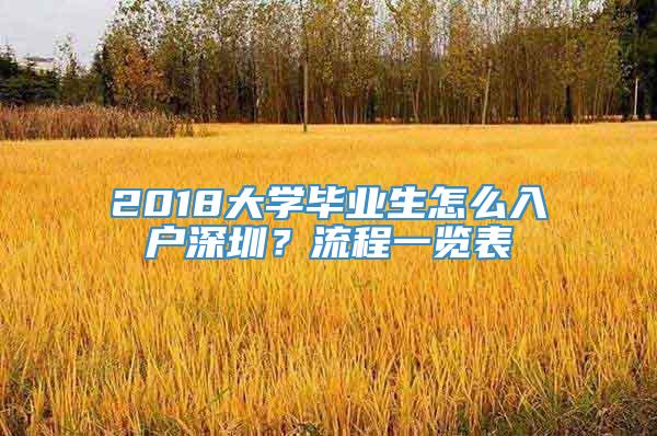 2018大学毕业生怎么入户深圳？流程一览表