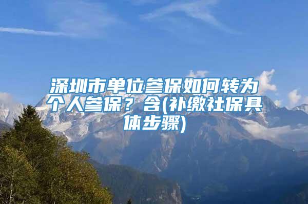 深圳市单位参保如何转为个人参保？含(补缴社保具体步骤)