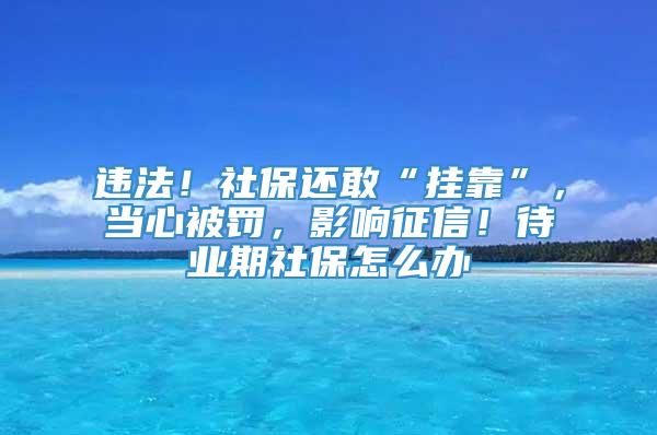 违法！社保还敢“挂靠”，当心被罚，影响征信！待业期社保怎么办