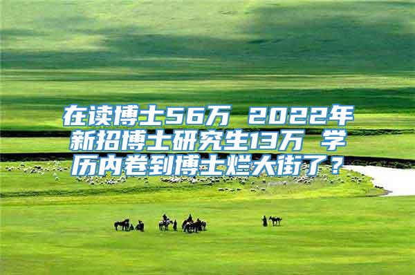 在读博士56万 2022年新招博士研究生13万 学历内卷到博士烂大街了？