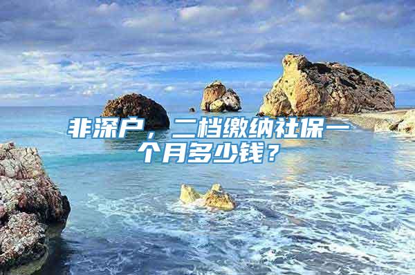 非深户，二档缴纳社保一个月多少钱？