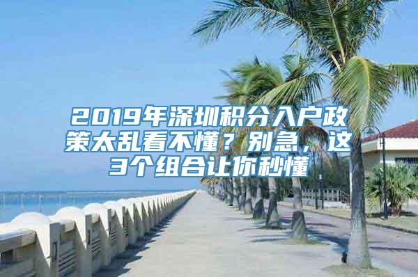 2019年深圳积分入户政策太乱看不懂？别急，这3个组合让你秒懂