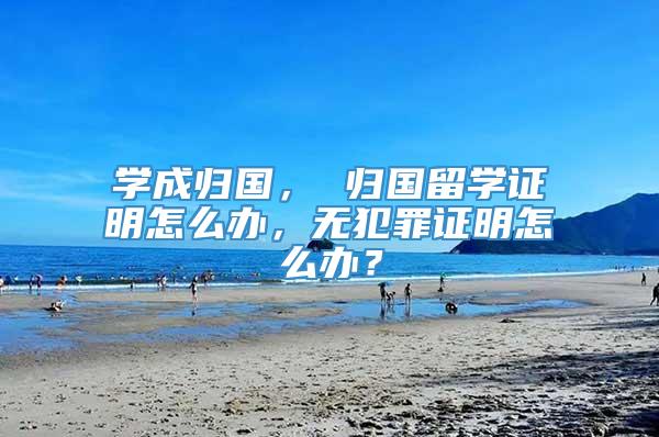 学成归国， 归国留学证明怎么办，无犯罪证明怎么办？