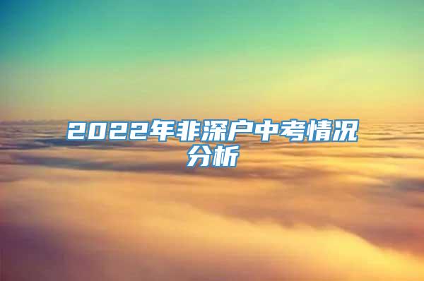 2022年非深户中考情况分析