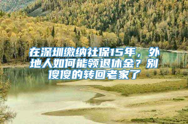 在深圳缴纳社保15年，外地人如何能领退休金？别傻傻的转回老家了