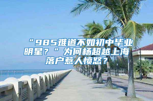 “985难道不如初中毕业明星？”为何杨超越上海落户惹人愤怒？