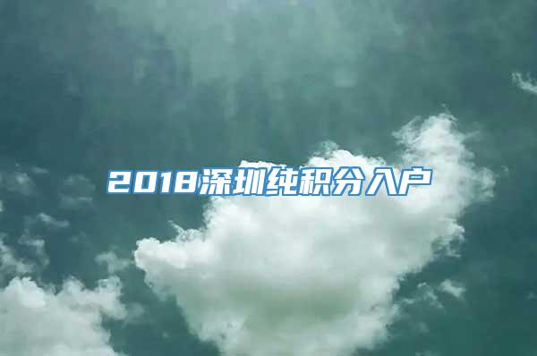 2018深圳纯积分入户