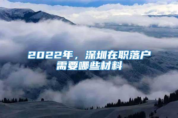 2022年，深圳在职落户需要哪些材料