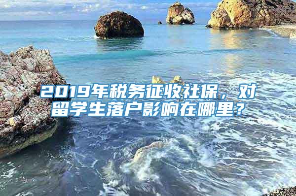 2019年税务征收社保，对留学生落户影响在哪里？