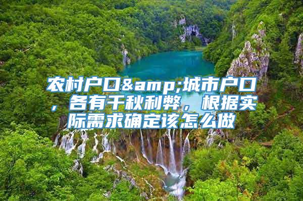 农村户口&城市户口，各有千秋利弊，根据实际需求确定该怎么做