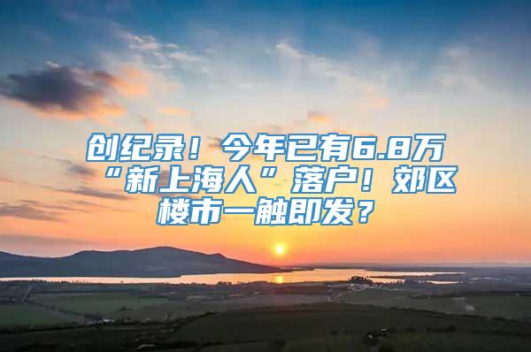 创纪录！今年已有6.8万“新上海人”落户！郊区楼市一触即发？