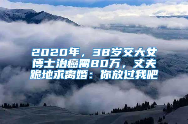 2020年，38岁交大女博士治癌需80万，丈夫跪地求离婚：你放过我吧