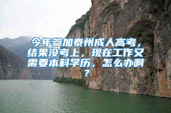 今年参加泰州成人高考，结果没考上，现在工作又需要本科学历，怎么办啊？