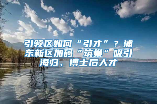 引领区如何“引才”？浦东新区加码“筑巢”吸引海归、博士后人才