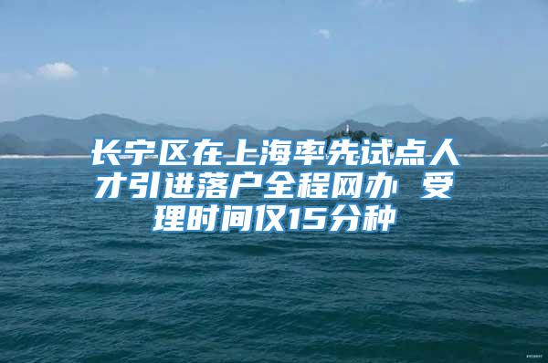 长宁区在上海率先试点人才引进落户全程网办 受理时间仅15分种