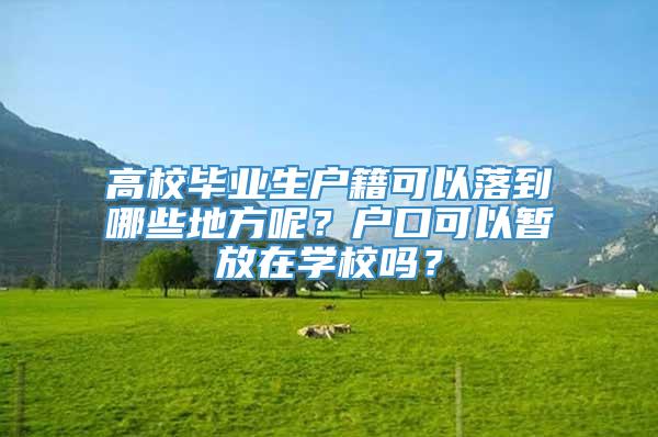 高校毕业生户籍可以落到哪些地方呢？户口可以暂放在学校吗？