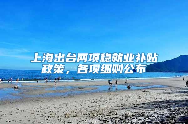 上海出台两项稳就业补贴政策，各项细则公布