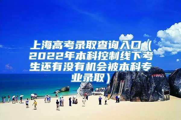 上海高考录取查询入口（2022年本科控制线下考生还有没有机会被本科专业录取）