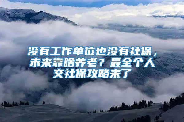 没有工作单位也没有社保，未来靠啥养老？最全个人交社保攻略来了