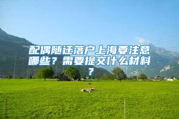 配偶随迁落户上海要注意哪些？需要提交什么材料？