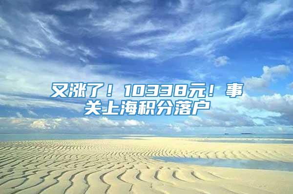 又涨了！10338元！事关上海积分落户