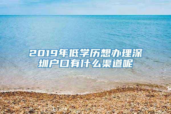 2019年低学历想办理深圳户口有什么渠道呢