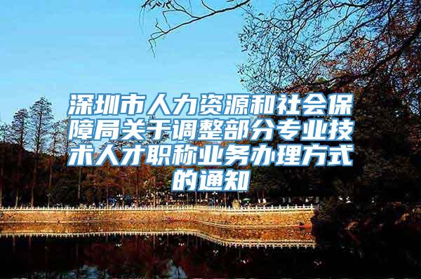 深圳市人力资源和社会保障局关于调整部分专业技术人才职称业务办理方式的通知