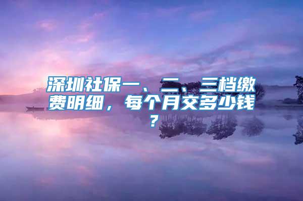 深圳社保一、二、三档缴费明细，每个月交多少钱？